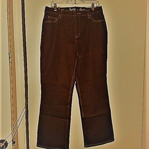 NWT Denim & Co 18WP Brown Stretch Jeans